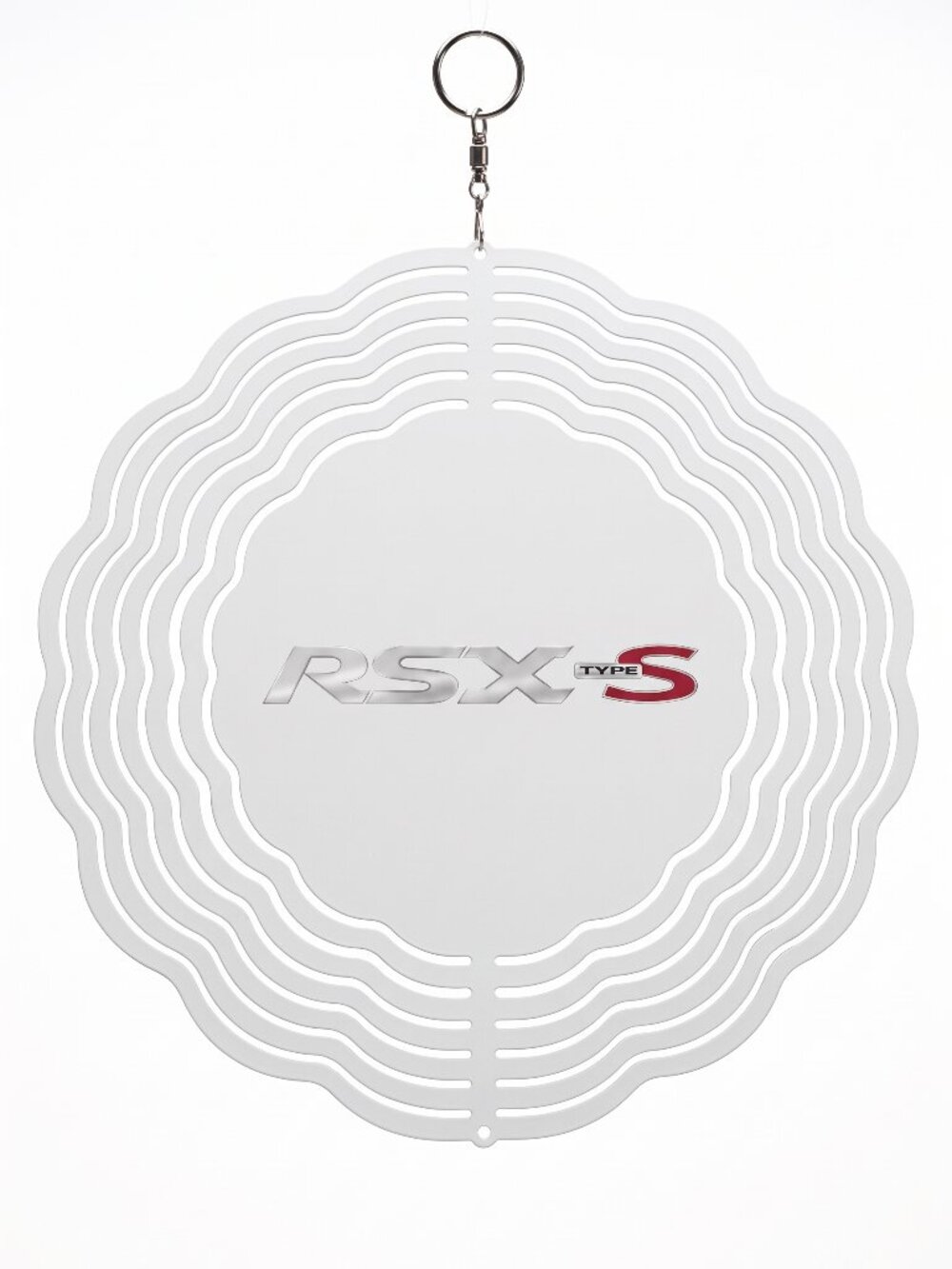 10" Acura RSX Type S Kinetic Wind Spinner - White Metal Hanging Yard Decor